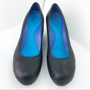 Crocs black wedges w9